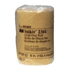 3M 1441 6 In. P120A Stikit Gold Disc Roll (125-Pack)