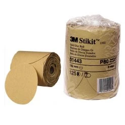 3M 1443 6 In. P80 Stikit Gold Sanding Discs (125-Pack)