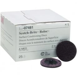 3M 7481 2 In. Scotch-Brite Roloc Maroon Medium Surface Conditioning Disc