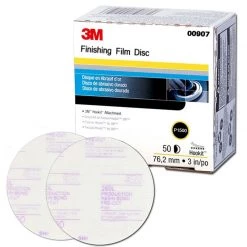 3M 907 Hookit Finishing Film Disc, 3 In., P1500 (50-Pack)