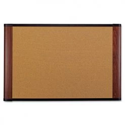 3M C7248MY Aluminum Frame 72 In. X 48 In. Cork Bulletin Board - Mahogany