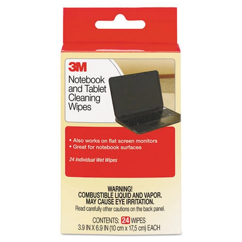 3M CL630 7 In. X 4 In. Notebook Screen Cleaning Cloth Wet Wipes - White (24/Pack) 1 3M CL630 7 In. X 4 In. Notebook Screen Cleaning Cloth Wet Wipes - White (24/Pack)