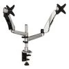 3M MA265S 360 Deg Rotation, Plus90/-15 Deg Tilt, 360 Deg Pan Easy-Adjust Desk Dual Arm Mount For 27 In. Monitors - Silver