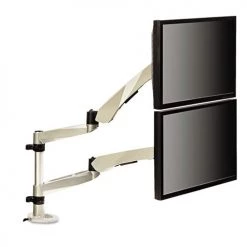 3M MA265S 360 Deg Rotation, Plus90/-15 Deg Tilt, 360 Deg Pan Easy-Adjust Desk Dual Arm Mount For 27 In. Monitors - Silver -Cheap 3M Store thmnma265s e