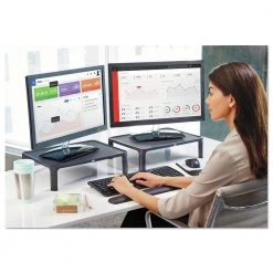3M MS85B 20 Lbs. Capacity 16 In. X 12 In. X 1.75 In. - 5.5 In. Monitor Stand - Black -Cheap 3M Store thmnms85b f