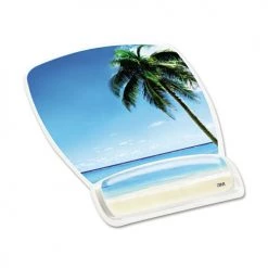 3M MW308DS Fun Design Clear Gel 6-4/5 In. X 8-3/5 In. X 3/4 In. Mouse Pad With Wrist Rest - Daisy Print