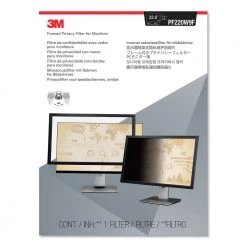 3M PF220W9F 16:10 Aspect Ratio Frameless Blackout Privacy Filter For 22 In. Monitors