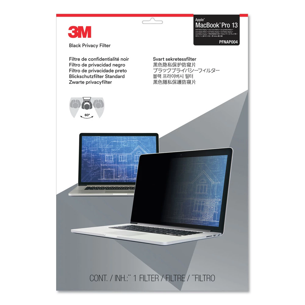 3M PFNAP004 16:10 Aspect Ratio, Frameless Blackout Privacy Filter For 13.3 In. Widescreen MacBook Pro With Retina Display 1 3M PFNAP004 16:10 Aspect Ratio, Frameless Blackout Privacy Filter For 13.3 In. Widescreen MacBook Pro With Retina Display