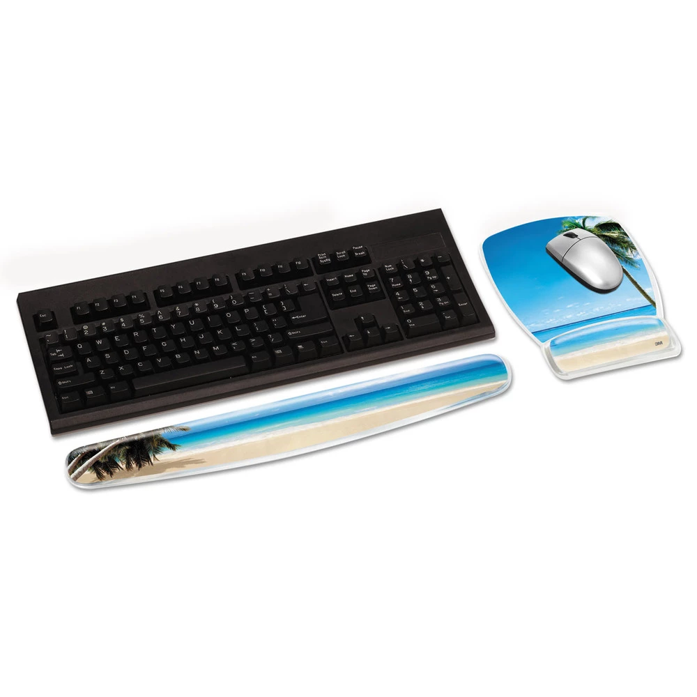 3M WR308BH Beach Design Clear Gel Keyboard Wrist Rest 3 3M WR308BH Beach Design Clear Gel Keyboard Wrist Rest - Image 3