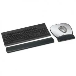 3M WR310LE 19 In. Antimicrobial Leatherette Cover Gel Wrist Rest For Keyboard - Black -Cheap 3M Store thmnwr310le b